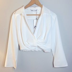 Zara cropped blouse NWT